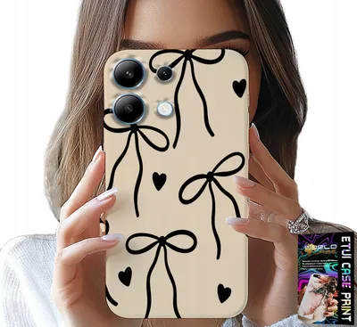 Image de Etui pour Xiaomi Note 13 4G - Beige Ribbon Cocards Fashionable Patterns