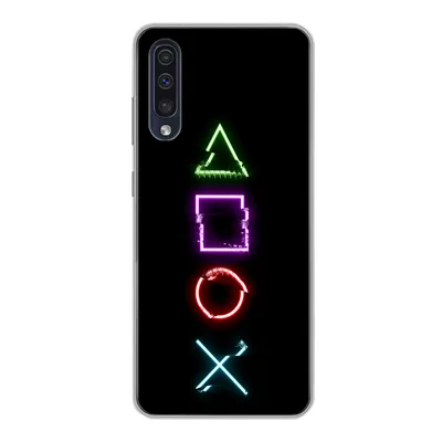 Produktbild von MuchoWow® Handyhülle Schutzhülle Hülle für Samsung Galaxy A30s Spiele - Controller - Neon Silikon Softcase Handy Hülle - Karteninhaber