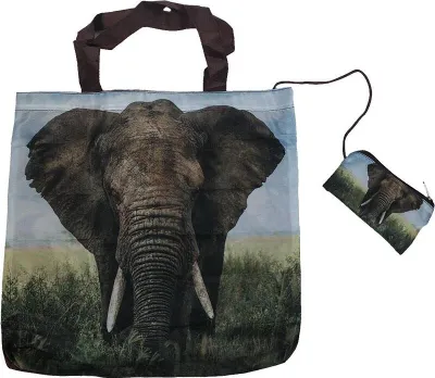Produktbild von Einkaufstasche Elefant, Wildtier Einkaufstaschen Falttaschen Stofftasche Stofftaschen Tiere