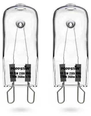 Ofenlampe G9 40W 2er-Pack, hitzebeständig bis 300°C, warmweiß 2400K