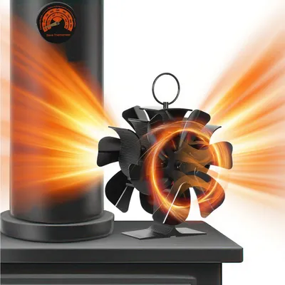 Produktbild von Vigevee Kaminofen Ventilator StoveFan kaminventilator 12 Flügel Stromloser Herd Lüfter