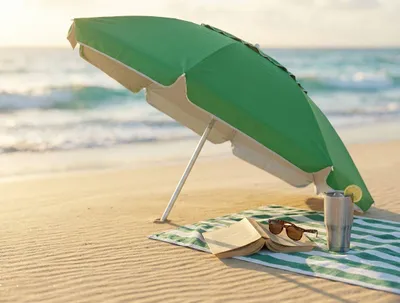 Immagine prodotto di Milani Home - ombrellone da spiaggia diametro 1,8 m con palo centrale in alluminio, telo multicolor, snodo inclinabile, per mare, campeggio e giardino