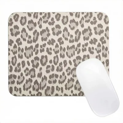 Productafbeelding van Selencia Sabi Kunstleren Muismat met Panterprint - 20 x 24 cm - Soft Ivory