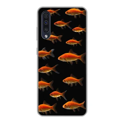 Produktbild von MuchoWow® Handyhülle Schutzhülle Hülle für Samsung Galaxy A30s Goldfisch - Tiere - Schwarz Silikon Softcase Handy Hülle - Karteninhaber