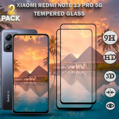 Obrázok produktu pre 2-balenie Xiaomi Redmi Note 13 Pro 5G Ochranné sklo na displej - Tvrdené sklo 9H - Super kvalita 3D