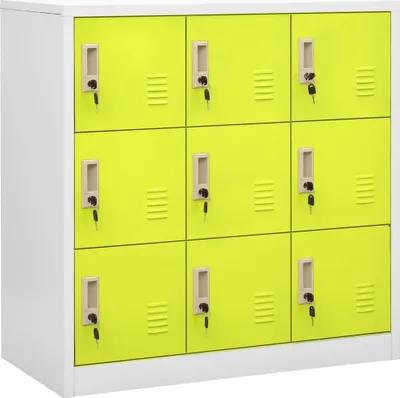 Produktbild von The Living Store Schließfachschrank Hellgrau und Grün 90x45x92,5 cm Stahl