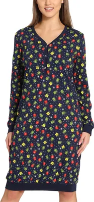 Image de Chemise de nuit pour femme Merry Style MS10-179 (bleu marine/cadeaux, M)