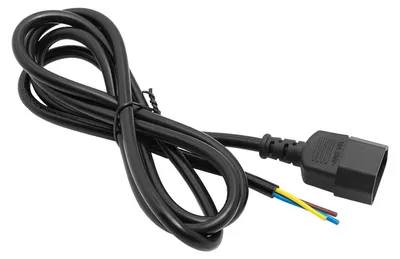 Produktbild von Akyga Netzkabel AK-OT-09C Kupferdraht 3x1mm² IEC C14 stecker an abisolierte Enden, Stromkabel zum Konfektionieren 1.8m Schwarz
