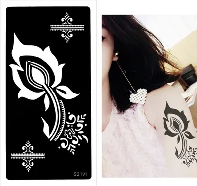Produktbild von Henna Tattoo Schablone Airbrush Stencil Blüte
