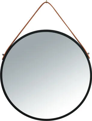 Produktbild von WENKO Wand Spiegel Borrone rund 40 cm schwarz Aufhängen Bad WC Deko Vintage