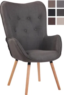 Produktbild von CLP Lounger Ashford Stoff mit Eichenholzgestell dunkelgrau natur