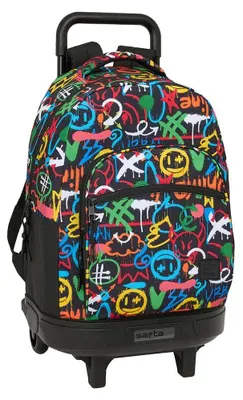Produktbild von Safta Graffiti Colors 33l 33x45x22cm Rucksack Mit Rollen Schwarz  Kinder Schwarz One Size