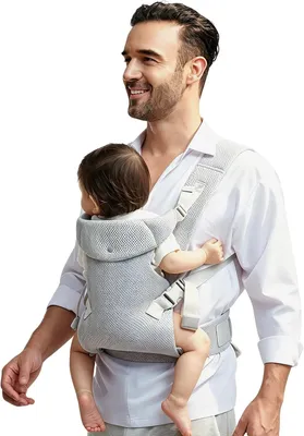 Produktbild von Babytrage 3 bis 15 kg, für Neugeborene bis Kleinkinder, verstellbare Schultergurte, atmungsaktiv