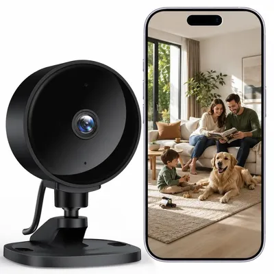 Immagine prodotto di Telecamera wifi per interni - 1080p - Visione notturna - Audio bidirezionale - Compatibile con Alexa e Google Assistant