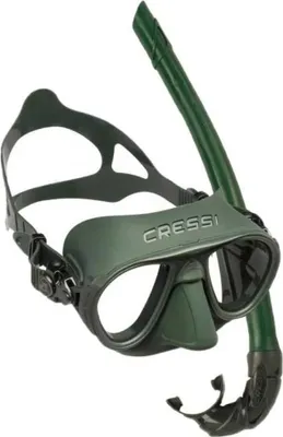 Image de Cressi Calibro *Premium* ensemble masque et tuba Corsica, couleur:vert