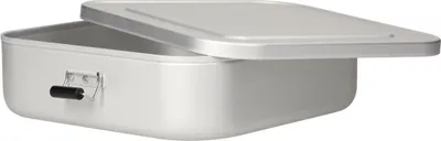 Immagine prodotto di Scatola grande Quadrado - Robusta scatola per il pranzo in alluminio con morsetti, ideale come scatola per il pranzo o la merenda per il lavoro e la scuola - argento