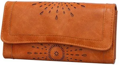Zdjęcie produktu dla Damowa kopertówka z motywem słoneczników w stylu retro, 19 x 10 x 4 cm, do torebki damskiej, na telefon i portfel.