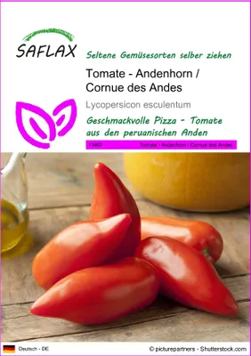Produktbild von SAFLAX - Tomate - Andenhorn / Cornue des Andes - Lycopersicon esculentum - 10 Samen