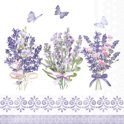 Produktbild von Servietten 33x33 cm - Lovely lavender white