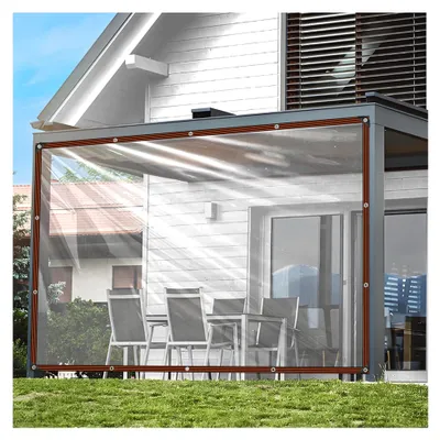 Produktbild von Transparente Plane mit Ösen - 2x3m Abdeckplane für Gartenmöbel, wasserdicht und wetterfest