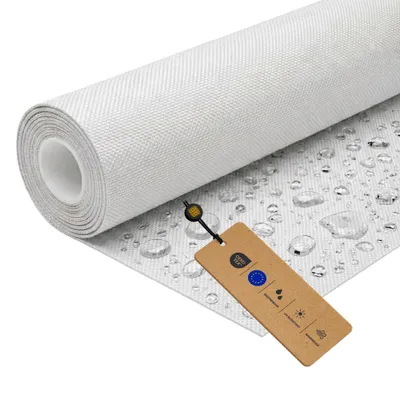 Produktbild von LOMIQ Polyesterstoff Wasserdicht, 100x150 cm, Weiß, 366 g/m2, Meterware Stoff Outdoor, Reißfest & Pflegeleicht, Material für Markisenstoff, Segeltuch, Gartenmöbel, Zelte, Rucksäcke, Tierbetten