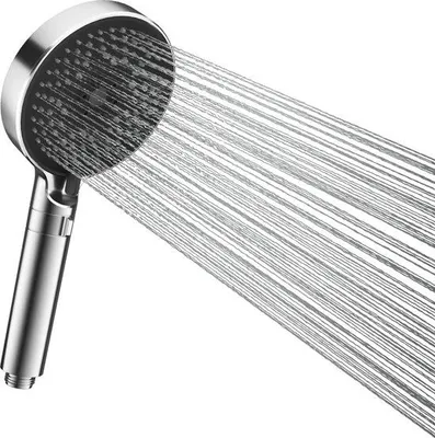 Produktbild von Wassersparende Regendusche, 3 Strahlarten, runde Handdusche 120mm
