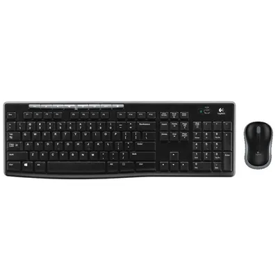 Produktbild von Logitech MK270, Volle Größe (100%), Kabellos, RF Wireless, QWERTY, Schwarz, Maus enthalten
