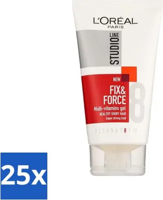 Immagine prodotto di L'Oréal Paris - Studio Line Essentials - Fix & Force - Gel - Super Strong - 150 ml - Confezione risparmio - 25 pezzi