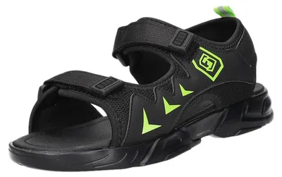Produktbild von Sneakers Kinder-Jungen-Sandalette Schwarz-Neon-Grün, Farbe:schwarz, EU Größe:33