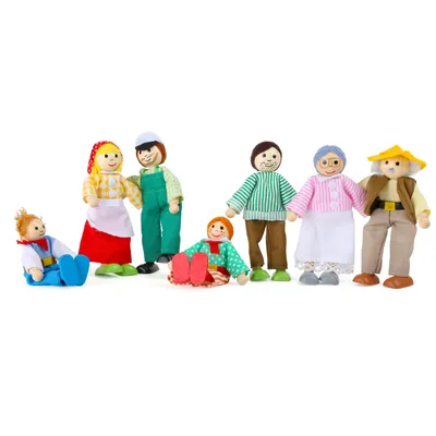 Produktbild von Small Foot Design 10046 Biegepüppchen Bauernhof, bunt, 7-teilig (1 Set)