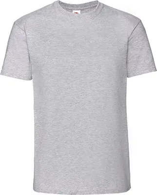 Produktbild von Fruit of the Loom 61-422-0 | Iconic 195 Ringspun Premium T / Waschbar bis 60 °C - Farbe: Heather Grey - Größe: L