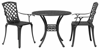 Imagen del producto de Conjunto de jardín de aluminio  de 3 piezas: resistente a la intemperie, incluye 2 sillas y una mesa