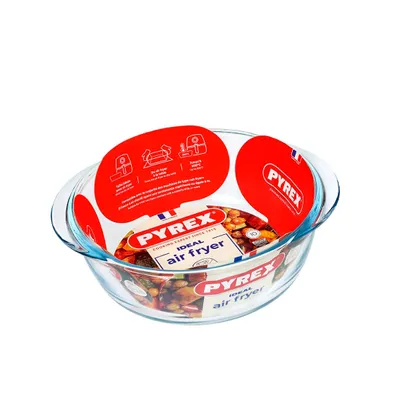 Zdjęcie produktu dla PYREX Preware Okrągłe naczynie żaroodporne, szkło, 20 cm, 1 l, AIR FRYER, szkło borokrzemowe