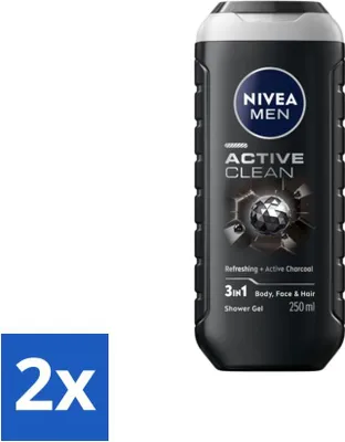 Produktbild von NIVEA MEN - Duschgel - Active Clean - 250 ml - Vorteilspack - 2 Stücke
