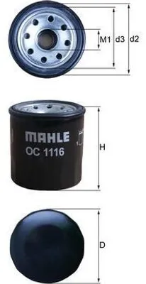 Produktbild von Ölfilter MAHLE OC 1116 Anschraubfilter