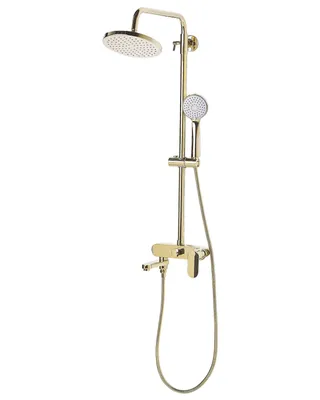 Produktbild von BELIANI Duschsystem Gold mit Kopf und Handbrause Set Modernes Design