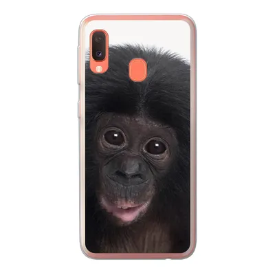 Produktbild von MuchoWow® Handyhülle Schutzhülle Hülle für Samsung Galaxy A20e Affe - Schimpanse - Porträt - Kinder - Jungen - Mädchen Silikon Softcase Handy Hülle - Abdeckung