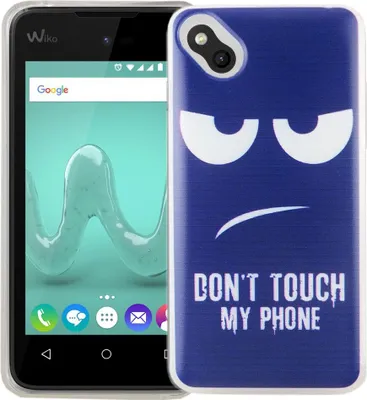 Produktbild von Handy Hülle für Wiko Sunny Cover Case Schutz Tasche Motiv Slim Silikon TPU Dont Touch my Phone Blau