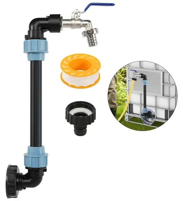 Produktbild von IBC Schwanenhals Auslaufhahn 3/4" – Adapter für Regenwassertank & IBC Container, S60x6 Anschluss, Wasserhahn mit Schwanenhals für Wassertank&Regenfass