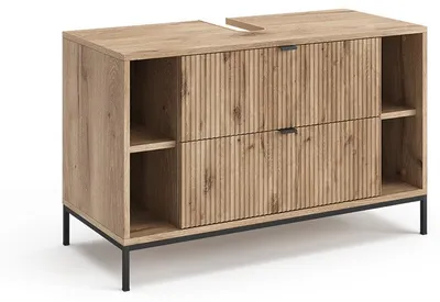Produktbild von Waschbeckenunterschrank Vicco Eliza Viking Oak 100 x 63 cm mit 2 ausziehbaren Schubladen, Model 59584