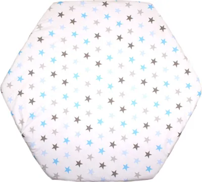 Produktbild von PRIMAWELA Spannbettlaken für Baby Kinder 6-eck Laufgitter Laufstall Matratze 105x120cm 14. Star Blau