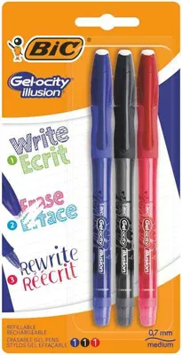 Zdjęcie produktu dla Długopis BIC Gel-ocity Illusion wymazywalny 3 kolory