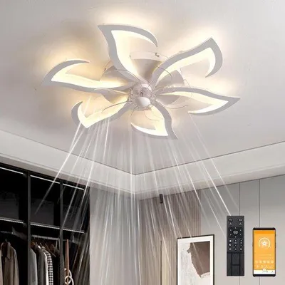 Zdjęcie produktu dla Inteligentna lampa z pilotem – lampa do salonu z 6 stopniami jasności – lampa sufitowa z timerem i oświetleniem