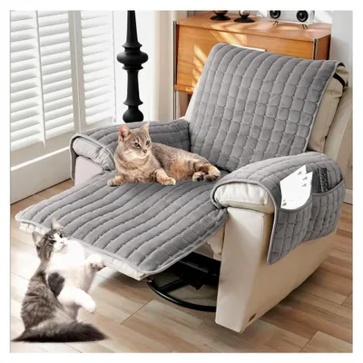 Produktbild von Sesselschoner für Fernsehsessel und Sofa, Armlehnenbezüge, Sesselauflage, Schutzbezug, Anti-Rutsch, Armlehnenschoner mit Taschen und Gummiband (1 Sitz, 53 * 190 cm)