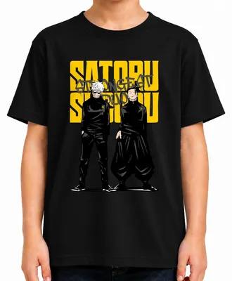 Produktbild von Satoru Gojo Geto Strongest Duo Jujutsu Kaisen Anime Ästhetik Kinder T-Shirt, Schwarz, 104