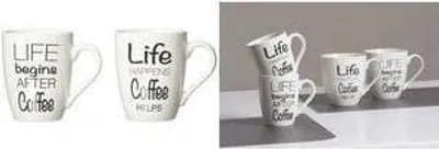Immagine prodotto di Ritzenhoff & Breker tazza da caffè LIFE SPRÜCHE, 310 ml in porcellana, lavabile in lavastoviglie, 2 motivi assortiti, - 6 pz