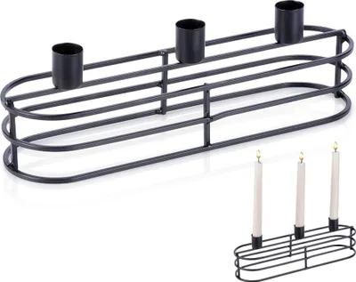 Immagine prodotto di Elegante portacandele in metallo nero per tre candele