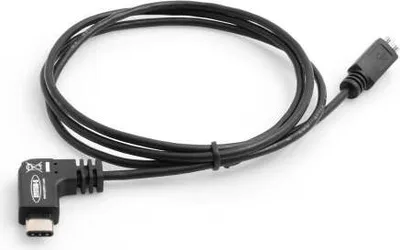Produktbild von System-S USB 3.1 Type C (male) Winkelstecker 90° gewinkelt zu USB 2.0 Micro B (male) Kabel Verlängerung 100 cm
