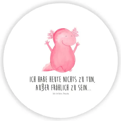 Produktbild von Mr. & Mrs. Panda Kühlschrankmagnet Axolotl Hurra - Weiß - Geschenk, Notizhalter, Freude, Axolot, magnet für fotos, Lurch, kühlschrank, Lurche, whiteboardmagnet