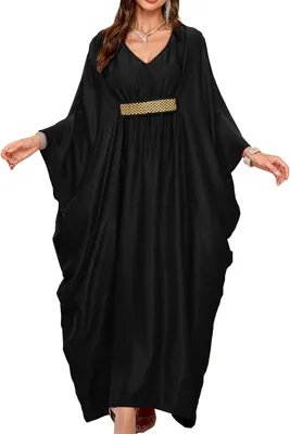 Produktbild von Damen-Strandkleid, langes Sommerkleid aus Polyester, Einheitsgröße, geeignet als Überwurf für den Bikini